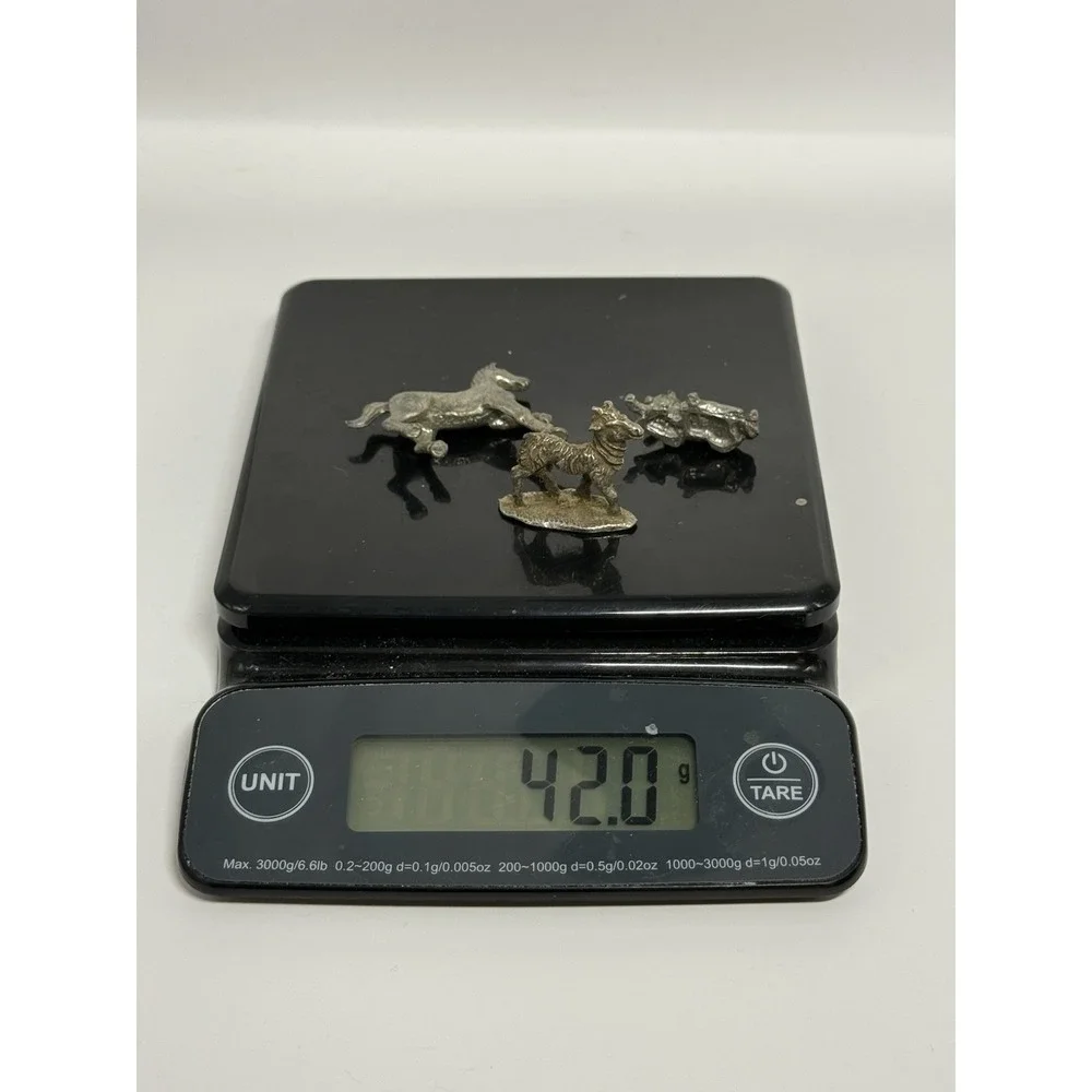 Vintage Brass And Pewter Horse Camel Animal Set Figures Set Of 4
